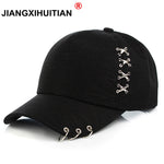 2018 New Creative Piercing Ring Baseball Cap Punk Gorras Bone Masculino Feminino Beisbol Hip Hop Baseball Caps Unisex - webtekdev