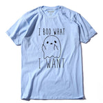 COOLMIND QI0256A 100% cotton I boo what I want print men Tshirt casual short sleeve men T-shirt summer funny men T shirt tees - webtekdev