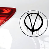 Newest Creative V Logo V For Vendetta Funny Warning Sticker Car Decoration Decals for Volkswagen BMW Benz Opel Peugeot Renault - webtekdev