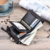 JINBAOLA Men Wallet Brand Wallet Double Zipper&Hasp Design Small Wallet  Male High Quality - webtekdev