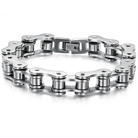 Biker Bicycle Motorcycle Chain Bracelet Bangle Punk Titanium Steel Bracelet Men Bangle - webtekdev