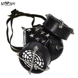 Steampunk Gothic Vintage Spikes Gas Mask Goggles Cosplay Props Halloween Costume Rivet Masks with Glasses Accessories Men/Women - webtekdev