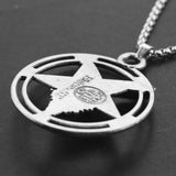 Baphomet Inverted Goat Head Pentagram Pendant Necklace Baphomet LaVeyan LaVey satanic Occult Punk Necklaces For Men - webtekdev