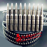 Studded Belt with Bullets Buckle - webtekdev