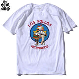 COOLMIND LO0111A 100% cotton short sleeve los pollos print men T shirt casual o-neck summer men Tshirt loose cool men T-shirt - webtekdev