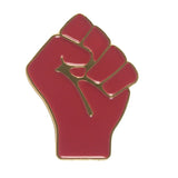 QIHE JEWELRY Raised fist pins Black red power of unity brooches Solidarity symbol jewelry for men women - webtekdev