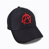 men women Print Casual Baseball Cap Men Brand Anarchy Symbol hat - Punk Rock hats Bedlam Evil Anarchist War Rocker (Black) - webtekdev