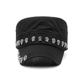 Hip Hop Skull Flat Hats Punk Rivet Ring Men Army Hat Cool Woman Casual Baseball Cap Brand Fitted Hats 2018 New Year'S Gift - webtekdev