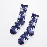 PEONFLY New Personality Printing White Maple Leaves Men Colorful Cotton Socks Hip Hop Street Skater Sock Male Autumn Winter - webtekdev