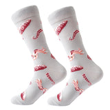 MYORED 1 pair men socks combed cotton cartoon animal bird shark zebra corn watermelon sea food geometric novelty funny socks - webtekdev