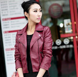XS-4XL Hot Sale 2020 New Women Spring Autumn Jacket Black/Red Fashion Female Coat Slim PU Leather Short Outwear Jacket Plus Size - webtekdev