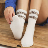 Hot Retro Leopard Print Cotton Blends Women Socks Fashion High Street Popular Stripe Leopard Socks Spring Summer Cool Cozy Socks - webtekdev
