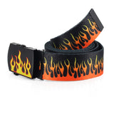 new style flame print belt Men Women Unisex Plain Webbing Belts High Quality Nylon Belts fashion Men jeans Waist Belt waistband - webtekdev