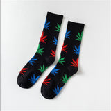 Moda Socmark Funny Socks Men Comfortable High Quality Cotton Happy Hemp Leaf Maple Casual Long Weed Crew Sock Dress Harajuku - webtekdev