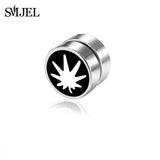 SMJEL Rock Strong Magnet Magnetic Health Care Ear Stud Non Piercing Earrings Skull David Star Tai Chi Earings Jewelry Mens Women - webtekdev