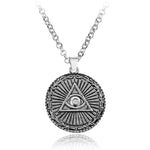 Steampunk Pendant Illuminati Masonic Mason Free Satanism Necklace doctor wh gift women's men's vintage Sweater Necklace 1pcs (Ancient silver) - webtekdev
