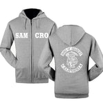 SOA Sons of anarchy the child new Fashion SAMCRO Men Sportswear Zipper Hoodies Male Casual Sweatshirt Fleece Hip Hop Warm Hoody - webtekdev