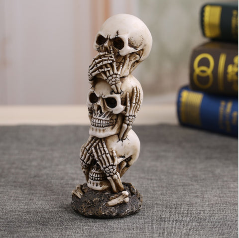 Free Shipping Resin Craft Human Skull Statue High Quality Creative Statue Sculpture Gift Home Decoration Human Skull (1) - webtekdev