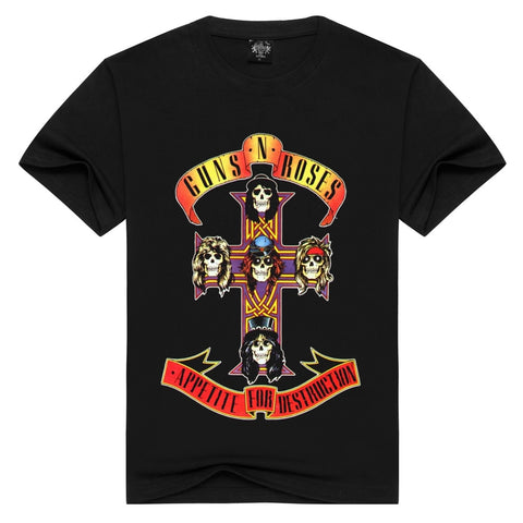 Men/Women t shirt Fashion guns n roses Tshirts Summer Tops Tees GnR Rock T-shirt Men loose t-shirts Plus Size - webtekdev