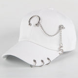 Dad Hat BTS Creative Piercing Ring Baseball Cap Punk Hip Hop Caps Cotton Adult Casual Solid Adjustable Unisex Caps Snapback - webtekdev