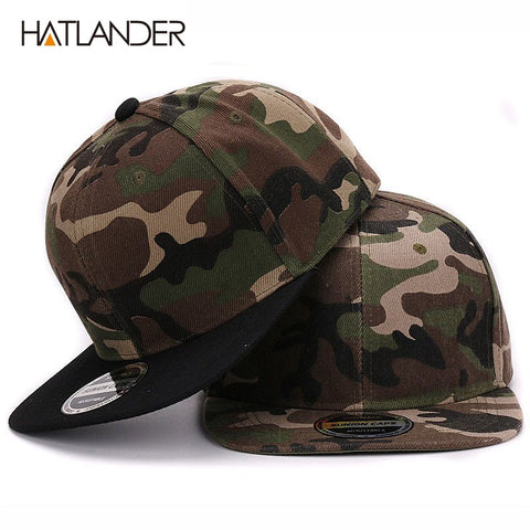 HATLANDER Camouflage snapback polyester cap blank flat camo baseball cap with no embroidery mens cap and hat for men and women - webtekdev