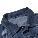 XIU LUO 2019  Jeans Sleeveless Jacket Men Dark Blue Denim Jeans Vest Men Cowboy Denim Hooded Vest Mens Jackets Large size XXL - webtekdev