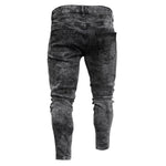 Smart Trousers For Men Mens Skinny Stretch Denim Pants Distressed Ripped Freyed Slim Fit Jeans Trousers Black Mens Sweatpants - webtekdev
