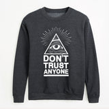 2020 new harajuku clothing man Dont Trust Anyone autumn winter fleece hoodies Illuminati All Seeing Eye sweatshirt men pullovers - webtekdev