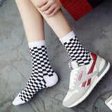 Korea Funky Harajuku Trend Women Checkerboard Socks Geometric Checkered Socks Men Hip Hop Cotton Unisex Streetwear Novelty Socks - webtekdev