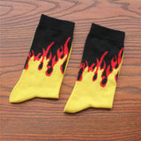 Men and women fashion fire print cotton street socks - webtekdev