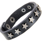 ZMZY Snap Punk Rock Wrap Leather Bracelet Men Vintage Star Spikes Rivet Gothic Wide Cuff Bracelets For Women Jewelry - webtekdev