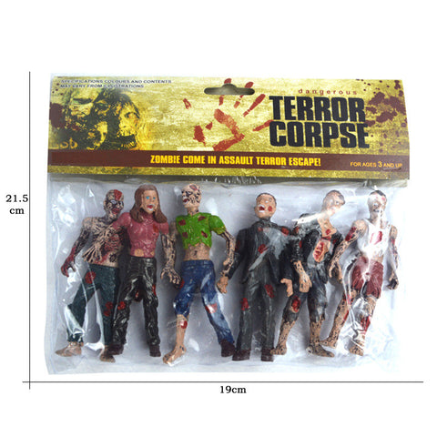 6pcs/set The Walking Dead Zombies Terror Corpse PVC Action Figure Collectible Model Toy 10Cm - webtekdev