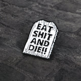 Tombstone Brooch Pin Punk Rude Letters Metal Badge Enamel Pin Button Fashion Gothic Dark Jewelry Halloween Gift for Women Men - webtekdev