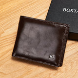 Genuine Leather Wallet Men New Brand Purses for men Black Brown Bifold Wallet Zipper Coin Purse Wallets With Gift Box - webtekdev