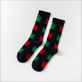 Moda Socmark Funny Socks Men Comfortable High Quality Cotton Happy Hemp Leaf Maple Casual Long Weed Crew Sock Dress Harajuku - webtekdev