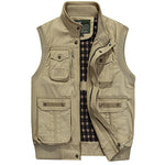 LONMMY 6XL 7XL Sleeveless jacket men vest 100% cotton Military style vests for men streetwear Outerwear army green Khaki New - webtekdev