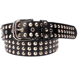 3-Row Studded Leather Belt (Round Studs) - webtekdev