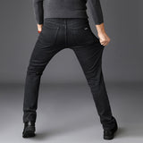 2019 Black Grey Brands Jeans Trousers Men Clothes  Elasticity Skinny Jeans Business Casual Male Denim Slim Pants Classic Style - webtekdev
