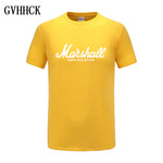 Marshall T Shirt Logo Amps Amplification Guitar Hero Hard Rock Cafe Music Muse Tops Tee Shirts For Men Fashion Harajuku T-shirts - webtekdev