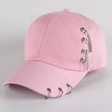 Dad Hat BTS Creative Piercing Ring Baseball Cap Punk Hip Hop Caps Cotton Adult Casual Solid Adjustable Unisex Caps Snapback - webtekdev