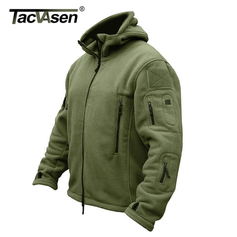TACVASEN Winter Airsoft Military Jacket Men Fleece Army Tactical Jacket Thermal Hooded Jacket Coat Outerwear Hoody Mens Clothing - webtekdev