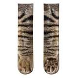 New Funny Socks 3D Paw Printed Animal Socks Women Cat Zebra Leopard Panda Paw Long Cotton Socks  for Women Men Unisex - webtekdev