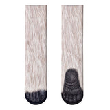 New Funny Socks 3D Paw Printed Animal Socks Women Cat Zebra Leopard Panda Paw Long Cotton Socks  for Women Men Unisex - webtekdev