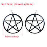 Hippie Acrylic Big Black Pentagram Star Earrings Dangle Hanging Earings Gifts for Women Party Fashion Jewelry Aretes De Mujer (Black) - webtekdev