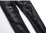 New Mens Ripped Jeans Cotton Black Slim Skinny Motorcycle Jeans Men Vintage Distressed Denim Jeans Hiphop Pants Dropshipping - webtekdev