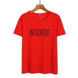 Introvert Book Lovers Nerdy Bookworm Funny Saying Tshirt Summer Women T Shirt Black White Cotton Tops Causal Tee Shirt Femme - webtekdev