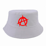 Print Casual Men Women Brand Anarchy Symbol hat Punk Rock Bucket Hats Summer Fisherman Panama caps hunting cap - webtekdev