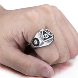 Mens Stainless Steel Ring Illuminati The All-seeing-eye illunati pyramid/eye symbol Biker Jewelry Size 7-15 - webtekdev