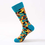High-quality happy socks men's colourful combed cotton mens socks newest male camouflage long skateboard sock large size - webtekdev