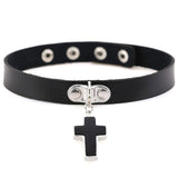 Black cross Gothic choker necklace women Punk rock Goth Choker trendy chocker 2019 collar for women fashion jewelry wholesale - webtekdev